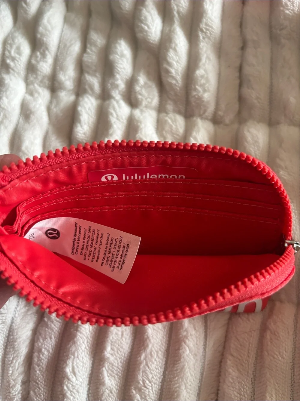Lululemon athletica Small Red Zip Pouch with Key Ring